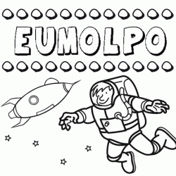 Nome Eumolpo para colorir. Desenhos dos nomes para pintar com as crianças