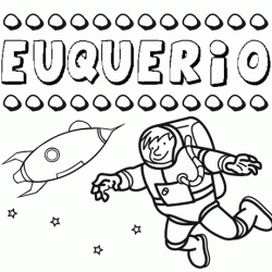 Nome Euquerio para colorir. Desenhos dos nomes para pintar com as crianças