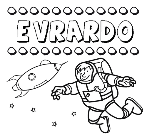 Nome Evrardo para colorir. Desenhos dos nomes para pintar com as crianças