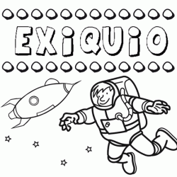 Nome Exiquio para colorir. Desenhos dos nomes para pintar com as crianças