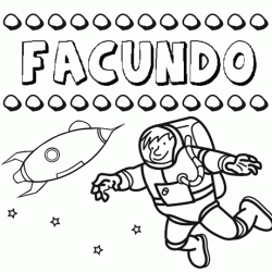 Nome Facundo para colorir. Desenhos dos nomes para pintar com as crianças
