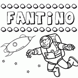 Nome Fantino para colorir. Desenhos dos nomes para pintar com as crianças