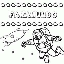 Nome Faramundo para colorir. Desenhos dos nomes para pintar com as crianças