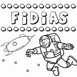 Nome Fidias para colorir. Desenhos dos nomes para pintar com as crianças