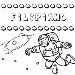 Nome Filipiano para colorir. Desenhos dos nomes para pintar com as crianças