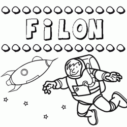 Nome Filón para colorir. Desenhos dos nomes para pintar com as crianças