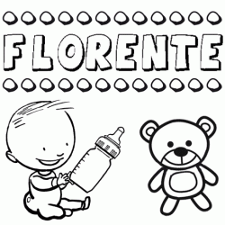 Nome Florente para colorir. Desenhos dos nomes para pintar com as crianças