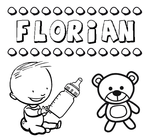Nome Florián para colorir. Desenhos dos nomes para pintar com as crianças