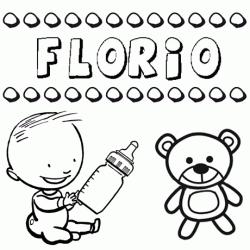 Nome Florio para colorir. Desenhos dos nomes para pintar com as crianças