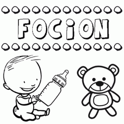 Nome Foción para colorir. Desenhos dos nomes para pintar com as crianças