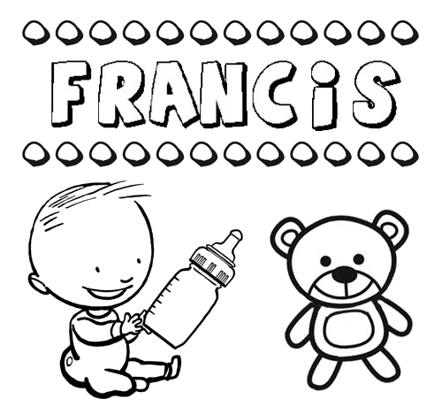 Nome Francis para colorir. Desenhos dos nomes para pintar com as crianças