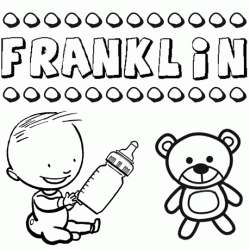 Nome Franklin para colorir. Desenhos dos nomes para pintar com as crianças
