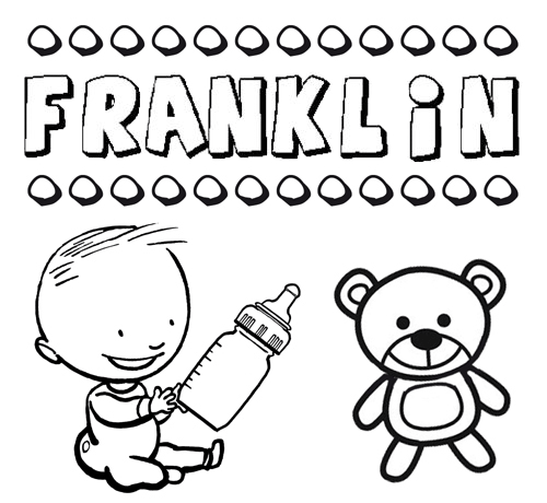 Nome Franklin para colorir. Desenhos dos nomes para pintar com as crianças