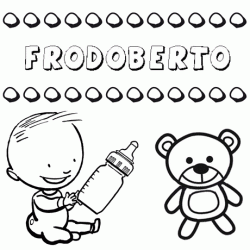 Nome Frodoberto para colorir. Desenhos dos nomes para pintar com as crianças