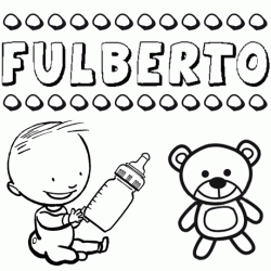 Nome Fulberto para colorir. Desenhos dos nomes para pintar com as crianças