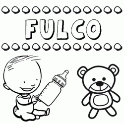 Nome Fulco para colorir. Desenhos dos nomes para pintar com as crianças