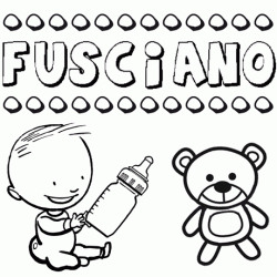 Nome Fusciano para colorir. Desenhos dos nomes para pintar com as crianças