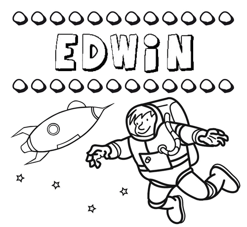 Nome Edwin para colorir. Desenhos dos nomes para pintar com as crianças