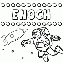 Nome Enoch para colorir. Desenhos dos nomes para pintar com as crianças