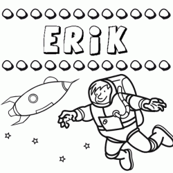 Nome Erik para colorir. Desenhos dos nomes para pintar com as crianças