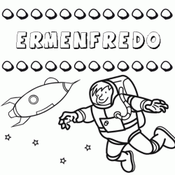Nome Ermenfredo para colorir. Desenhos dos nomes para pintar com as crianças