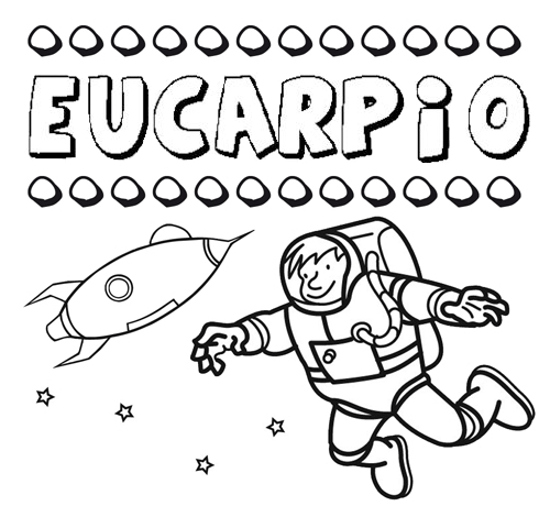 Nome Eucarpio para colorir. Desenhos dos nomes para pintar com as crianças