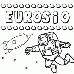 Nome Eurosio para colorir. Desenhos dos nomes para pintar com as crianças