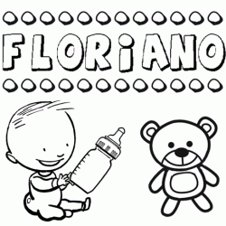 Nome Floriano para colorir. Desenhos dos nomes para pintar com as crianças
