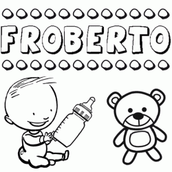 Nome Froberto para colorir. Desenhos dos nomes para pintar com as crianças