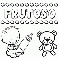 Nome Frutoso para colorir. Desenhos dos nomes para pintar com as crianças