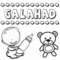 Nome Galahad para colorir. Desenhos dos nomes para pintar com as crianças