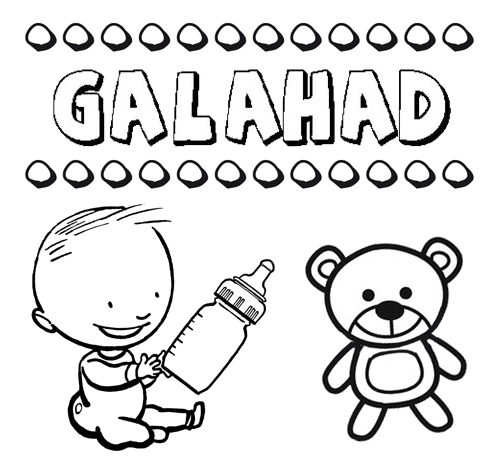 Nome Galahad para colorir. Desenhos dos nomes para pintar com as crianças