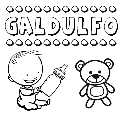 Nome Galdulfo para colorir. Desenhos dos nomes para pintar com as crianças