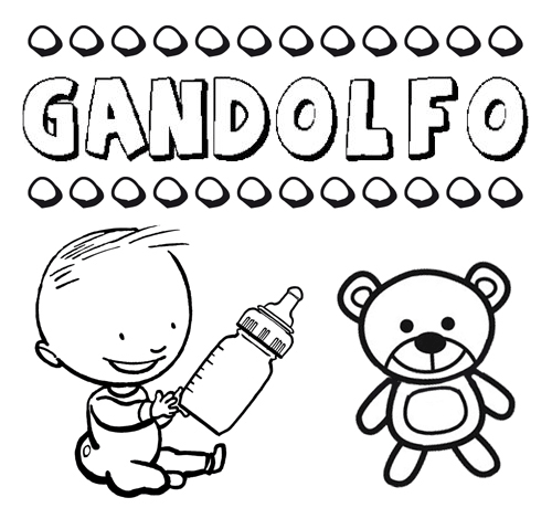 Nome Gandolfo para colorir. Desenhos dos nomes para pintar com as crianças