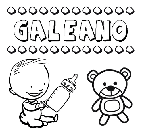Nome Galeano para colorir. Desenhos dos nomes para pintar com as crianças