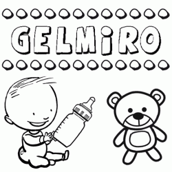 Nome Gelmiro para colorir. Desenhos dos nomes para pintar com as crianças