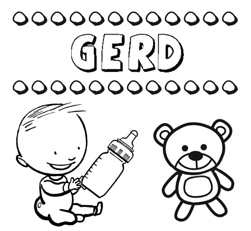 Nome Gerd para colorir. Desenhos dos nomes para pintar com as crianças