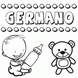 Nome Germano para colorir. Desenhos dos nomes para pintar com as crianças