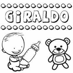 Nome Giraldo para colorir. Desenhos dos nomes para pintar com as crianças