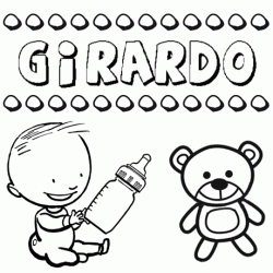 Nome Girardo para colorir. Desenhos dos nomes para pintar com as crianças