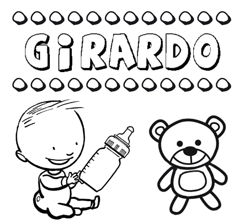 Nome Girardo para colorir. Desenhos dos nomes para pintar com as crianças