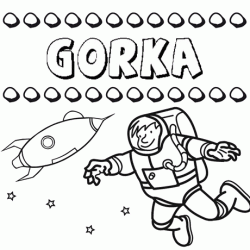 Nome Gorka para colorir. Desenhos dos nomes para pintar com as crianças