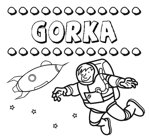 Nome Gorka para colorir. Desenhos dos nomes para pintar com as crianças