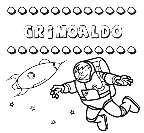 Nome Grimoaldo para colorir. Desenhos dos nomes para pintar com as crianças