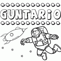 Nome Guntario para colorir. Desenhos dos nomes para pintar com as crianças