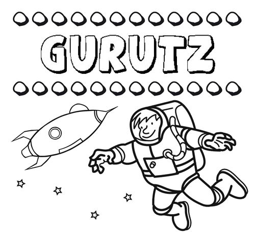 Nome Gurutz para colorir. Desenhos dos nomes para pintar com as crianças