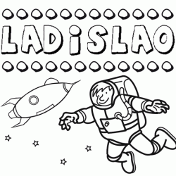 Nome Ladislao para colorir. Desenhos dos nomes para pintar com as crianças