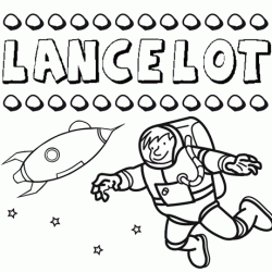 Nome Lancelot para colorir. Desenhos dos nomes para pintar com as crianças