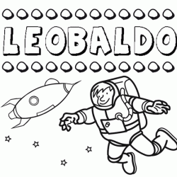 Nome Leobaldo para colorir. Desenhos dos nomes para pintar com as crianças