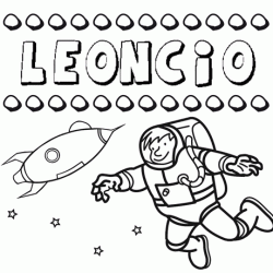 Nome Leoncio para colorir. Desenhos dos nomes para pintar com as crianças